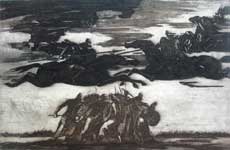 &ldquo;Битва&rdquo;, Ілюстрація до роману П.Загребельного &ldquo;Смерть у Києві&rdquo;, 1982